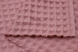 Вафельное премиум-полотно Бохо цв.пыльная роза, ш.1.44м, хлопок-100%, 230гр/м.кв - Купава фото 4