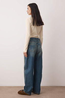 TRENDYOLMILLA Antrasit Premium Dusuk Bel Skater Baggy Jeans TWOSS25JE00173  фото 13