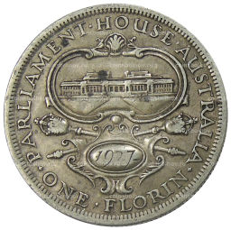 1 флорин 1927 года Австралия  Открытие здания парламента в Канберре