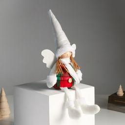 Интерьерная кукла текстильная Ангелочек в красно-зелёном сарафане, длинные ножки, 16?8?40 см - Simaland фото 2