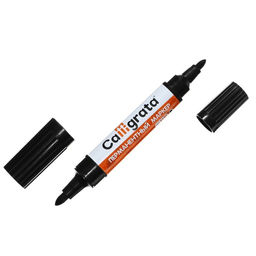 Цена за 10 шт. Маркер перманентный Calligrata, чёрный, двухсторонний, узел 5.0 мм/3.0 мм