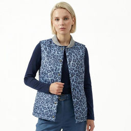 Жилет арт.2182-05 КЕЙТ Бонту (леопард синий)