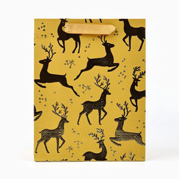 Пакет подарочный новогодний ламинированный «Олени», MS 23×18×10 см