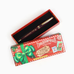 Ручка шариковая, синяя паста, 1.0 мм, автоматическая, в подарочной коробке Праздничная почта - Artfox фото 8