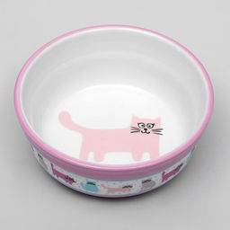 Миска керамическая Кошачья жизнь 270 мл 12,7 х 5 см, розовая - Пижон фото 2