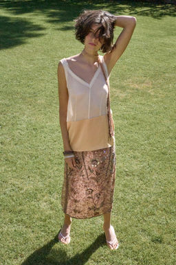 TOP COMBINADO TIRANTES SEDA 100% / Crudo