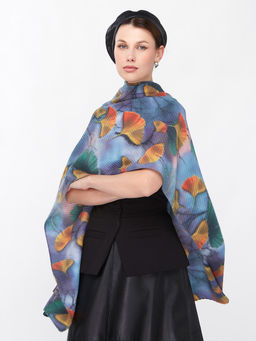 Большой, мягкий, тонкий и очень нежный двусторонний палантин с рисунком. - Tantino фото 11