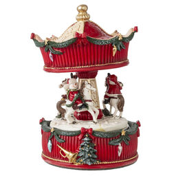 Фигурка декоративная с музыкой и функц. движения "Карусель", L10,5 W10,5 H17 см