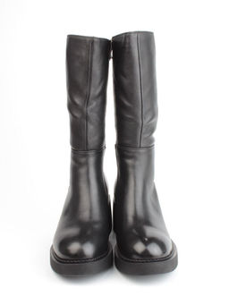 02-FI908-1M BLACK Сапоги зимние женские (натуральная кожа, натуральный мех)