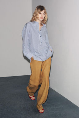 STRIPED POPLIN SHIRT ZW COLLECTION - Zara фото 2