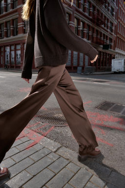 SATIN STRAIGHT-LEG TROUSERS - Zara фото 3