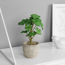 Искусственный цветок в горшке Филодендрон селло элит (мягкий лист), 14?6 см, МИКС