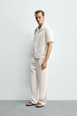 PANTAL?N RELAXED FIT PLIEGUES / Blanco - Zara фото 4