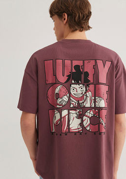 Luffy Bask?l? K?rm?z? Tisort