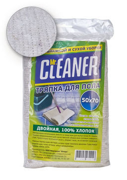 Тряпка для Пола 50х70 Mr. Cleaner Нетканная - Двойная 100% Хлопок - Flora фото 2