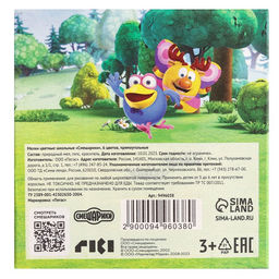 Цена за 9 шт. Мелки цветные школьные 6 шт. Смешарики, прямоугольные фото 7