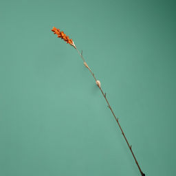 Сухоцвет на бамбуковом стебле, 150 см, оранжевый