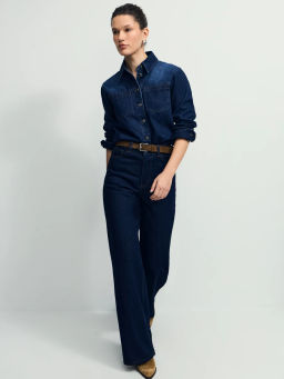 Джинсовая рубашка на пуговицах / Zarina