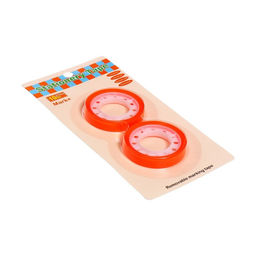 Набор 2 штуки, клейкая лента текстовыделительная (отклеиваемая) 75мм х 10м, оранжевый флуоресцентный - Calligrata фото 4