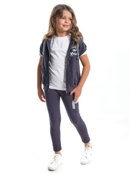 Жилетка на молнии для девочки детский сад UD 0087 антрацит