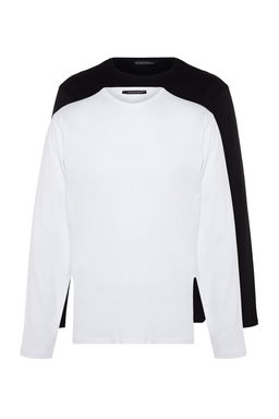 TRENDYOL MAN Gri-Indigo 2li Paket %100 Pamuklu Uzun Kol Regular/Normal Kesim Basic T-Shirt TMNAW24TS00001 - Trendyolmilla фото 18