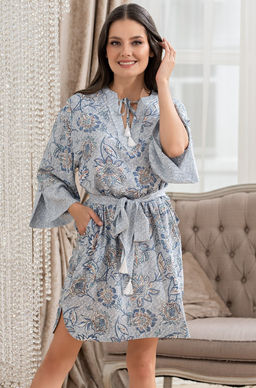 CAITLYN 5098 Свободная туника длиной до колен Mia-Amore с рукавами длиной 3/4