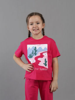CRB wear / CSKG 64103-46K Футболка для девочки,фуксия/Ex.Cherubino