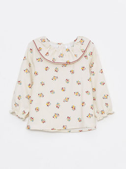 Bisiklet Yaka Uzun Kollu Bask?l? K?z Bebek Bluz ve Tayt 2li Tak?m - Waikiki фото 2