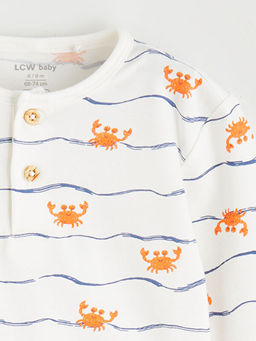 Bask?l? Erkek Bebek Ti??rt ve E?ofman Alt 2li