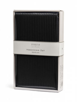 Наволочки сатин-страйп 50x70 (2шт) черный сатин