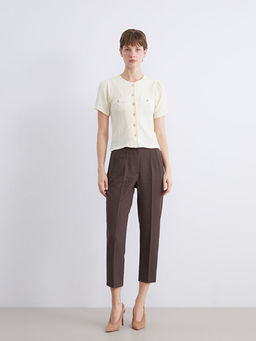 Bisiklet Yaka Dokulu Bluz