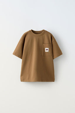 T-SHIRT WITH LABELLED POCKET - Zara фото 3