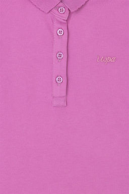 Фиолетовая базовая футболка для девочек - U.s. polo assn фото 3