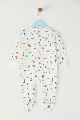 Ekru Erkek Bebek %100 Pamuk Bask?l? Uzun Kol Orme Tulum TKDSS25TU00001 - Trendyolmilla фото 4