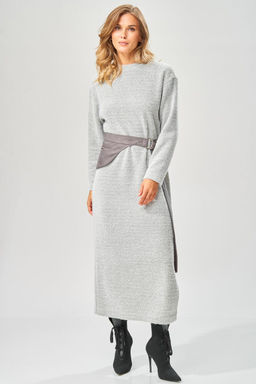 Платье LAIKONY 573 серый диагональ