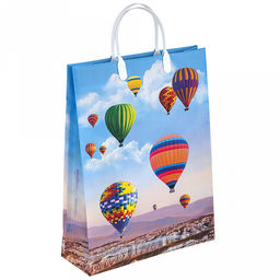 Пакет подарочный мягкий пластик с пластиковой ручкой 30х40см Атмосфера, 150 мкм, ламинированный (Россия)