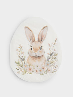 Салфетки бумажные, 33х23 см, 20 шт, бежевые, Яйцо, Кролик в цветах, Flower Rabbit