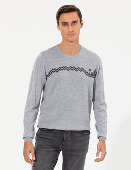 Серый зауженный трикотаж с круглым вырезом - Cacharel фото 3