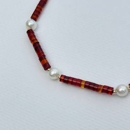 Чокер из Сердолика и Жемчуга 40 см +