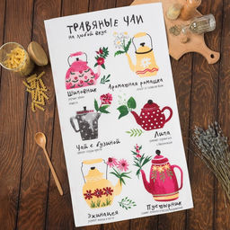 Цена за 2 шт. Полотенце кухонное Травяные чаи 35?60 см