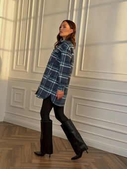 Рубашка DilanaVIP 2127 голубая клетка