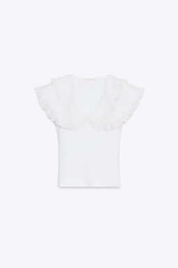 PETER PAN COLLAR T-SHIRT - Zara фото 3