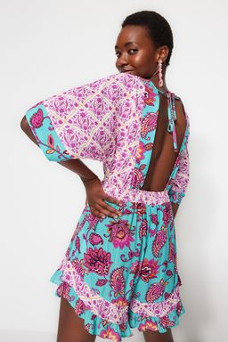 TRENDYOLMILLA Cicek Desenli Dokuma Cut Out/Pencere Plaj Tulum TBESS23EL00017 фото 7