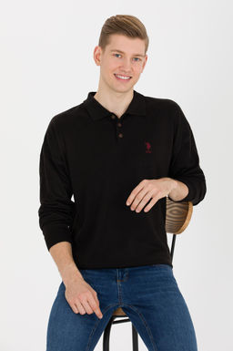 U. S. Polo Assn Мужской черный трикотаж с воротником-поло - U.s. polo assn фото 4