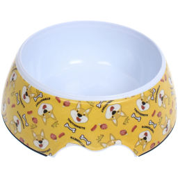 Миска из нержавеющей стали "ЛЮБИМЫЙ БРО", корги, 17.5*22*7.5см (наклейка)