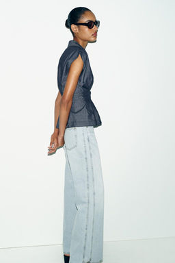 FITTED LINEN BLEND DARTED SHIRT - Zara фото 4