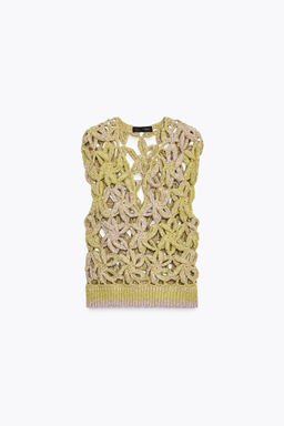 GRADUATED CROCHET KNIT VEST TOP - Zara фото 5