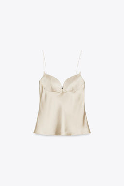 SWEETHEART NECKLINE SATIN TOP