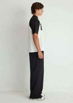 1991 Bask?l? Beyaz Reglan Tisort - Mavi фото 3