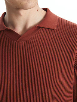 Polo Yaka Uzun Kollu Erkek Triko Kazak